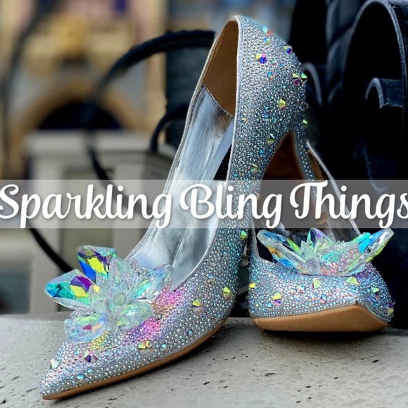 NEW Sparkling Bling Swarovski Crystal Rhinestone Cinderella Wedding Shoe… - Picture 3 of 5